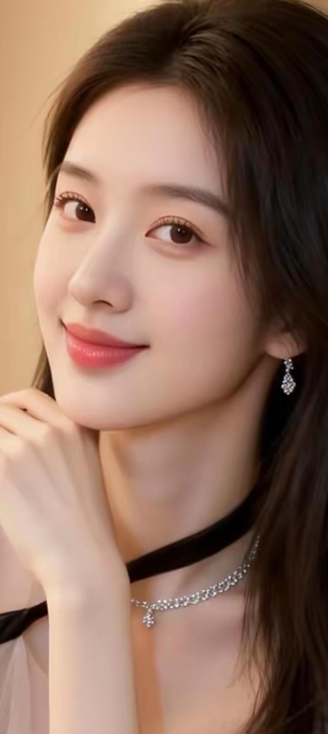 温柔甜美的少女，微笑如春风，珠宝点缀，优雅动人。