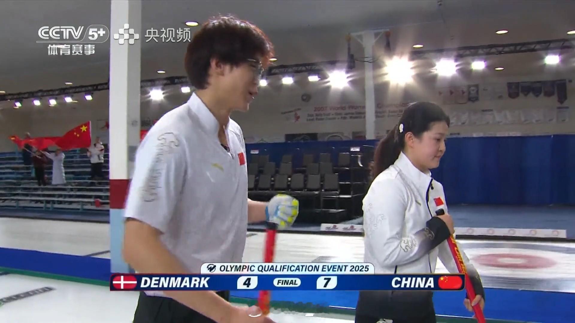 米兰冬奥会冰壶落选赛 我们7-4拿下丹麦，四连胜！晋级小组前二希望大增！ 