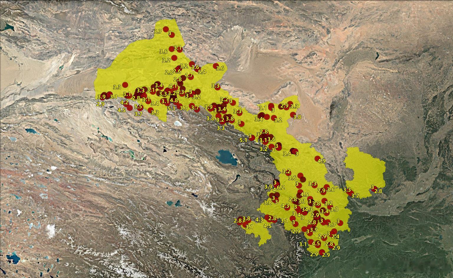 甘肃省地震历史数据统计（2000年1月1日至今）甘肃地震甘肃迭部5.5级地震 （