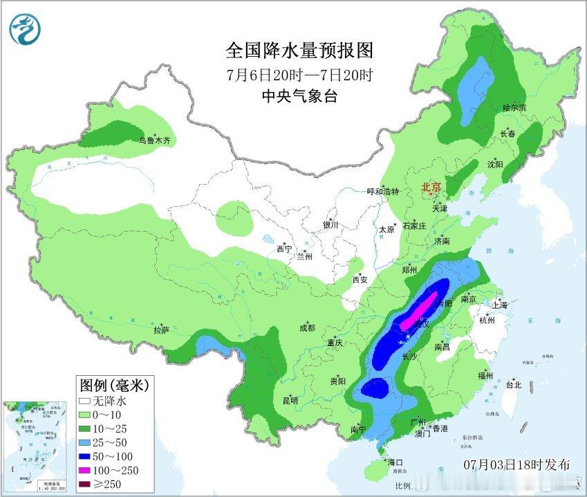 【强降雨】昨晚到今天，我国从北到南有三片明显降水区，东北华北一带的冷槽/冷涡降水