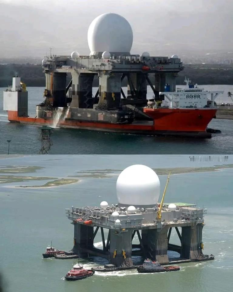 价值数十亿美元的浮动雷达——海基X波段雷达（SBX-1）安装在一艘改装的石油钻井