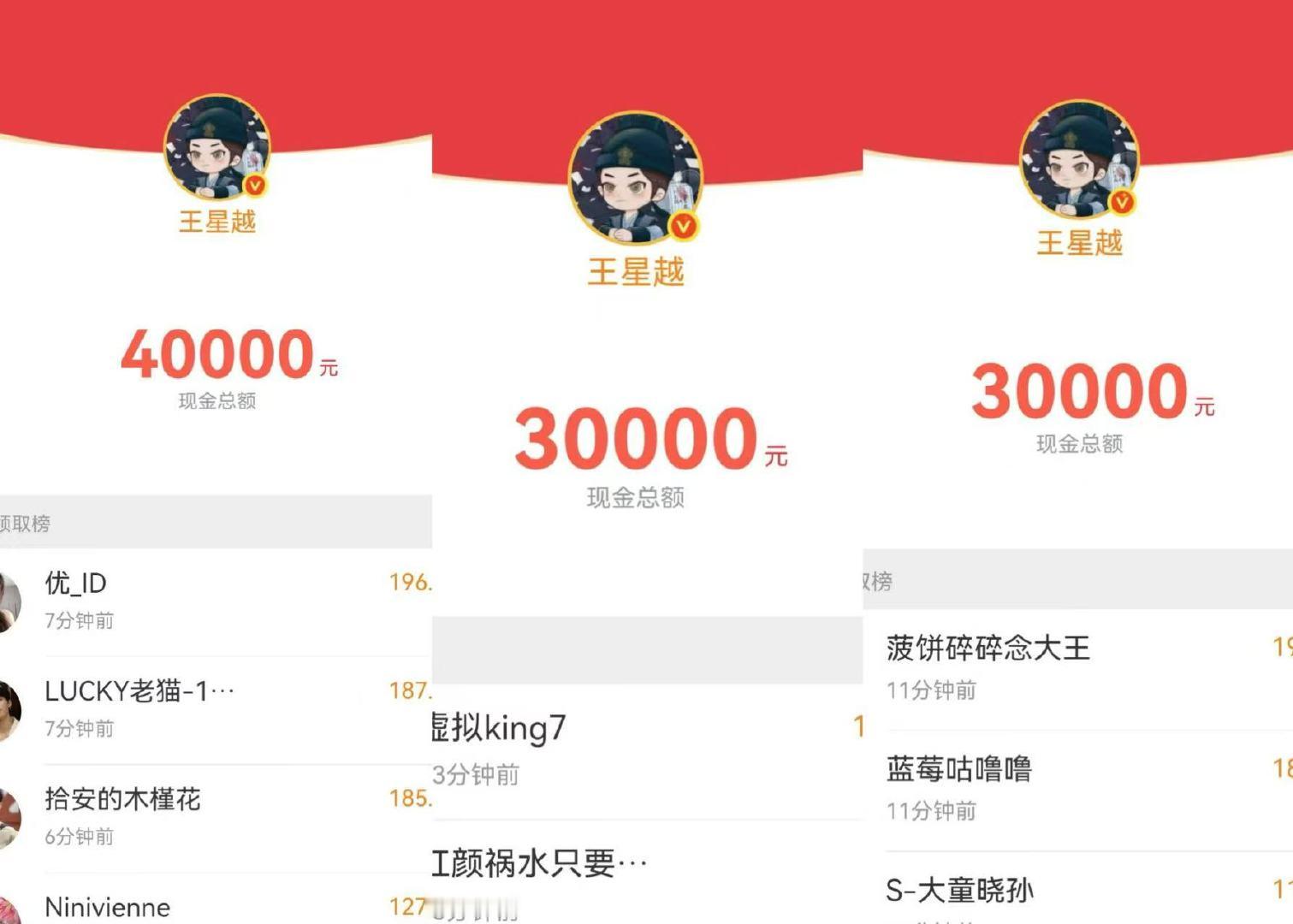 王星越收官发了10w红包王星越发了10w的红包定风波收官王星越发了10w的红包，