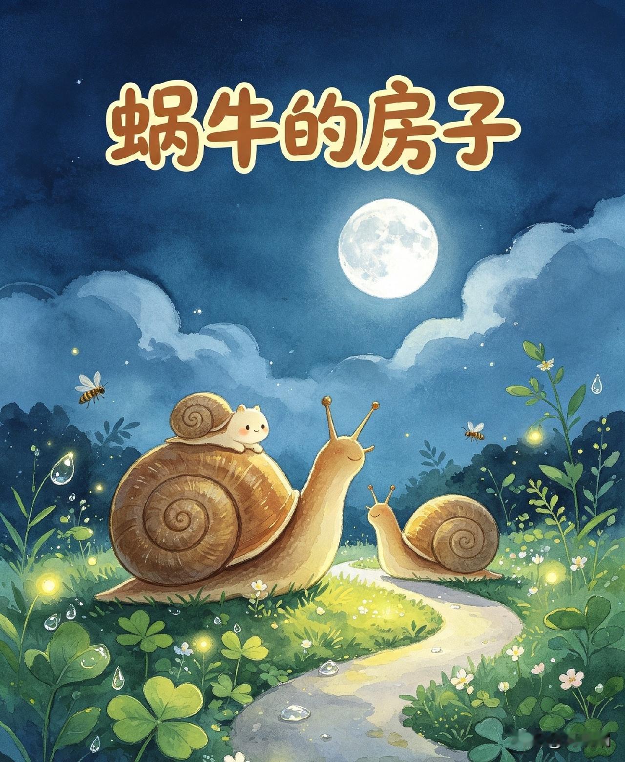 🌙✨🐌
小动物系列儿童诗〈一〉
《蜗牛的房子》

小蜗牛，住着小房子
大蜗牛
