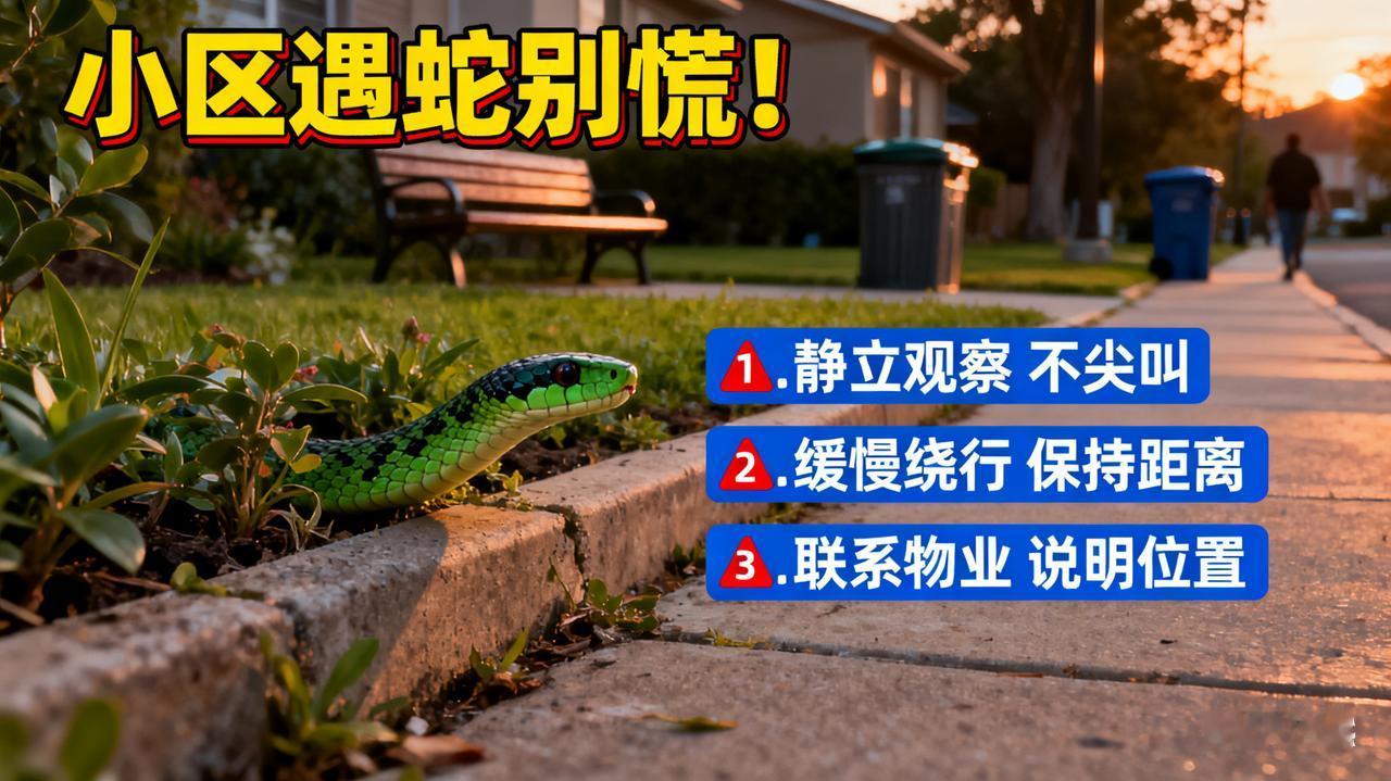 小区遛弯突遇蛇！浑身发麻脚发软？正确做法救你一命
 
傍晚带娃在小区散步，刚拐进