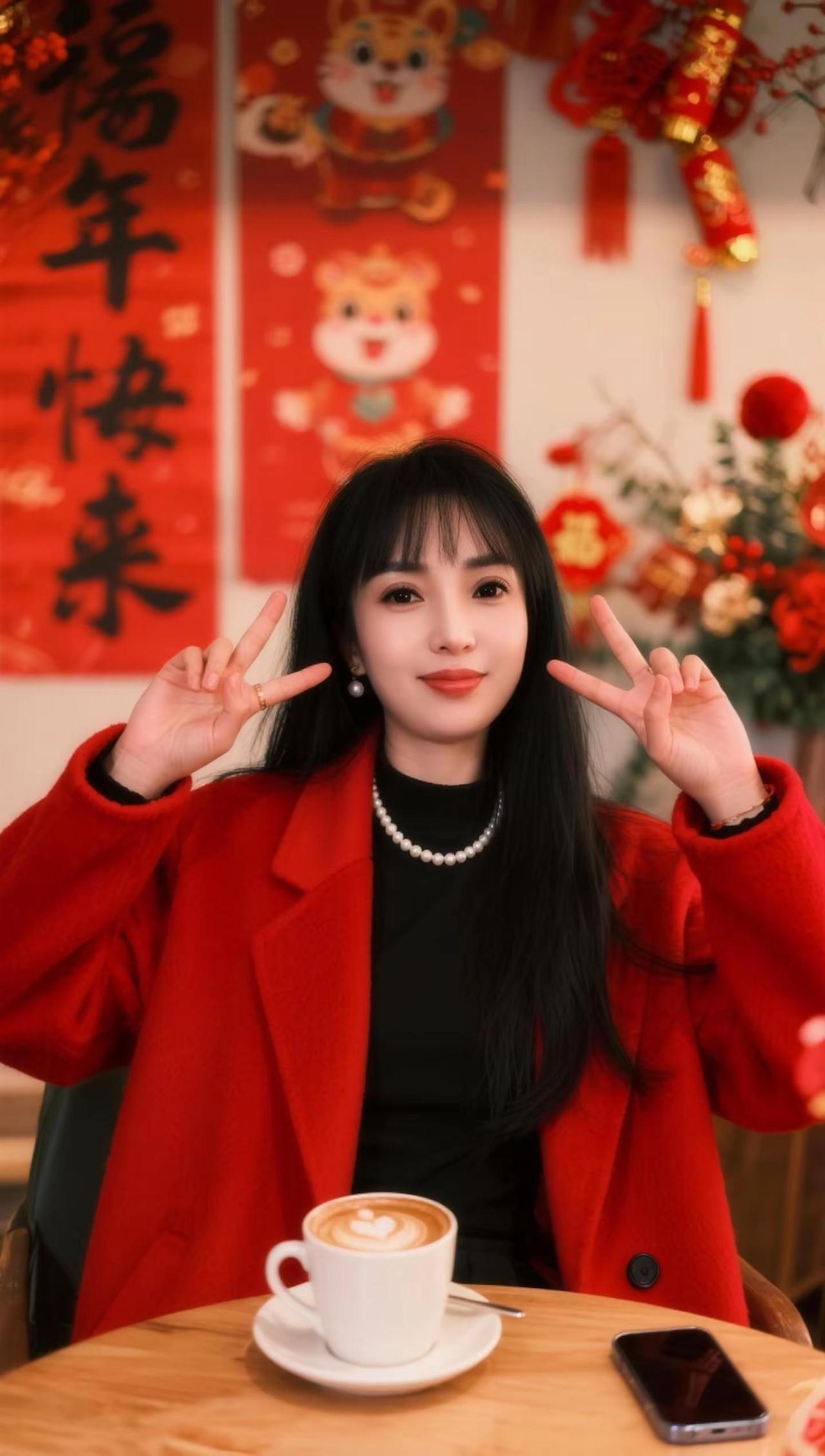 红色系国风穿搭