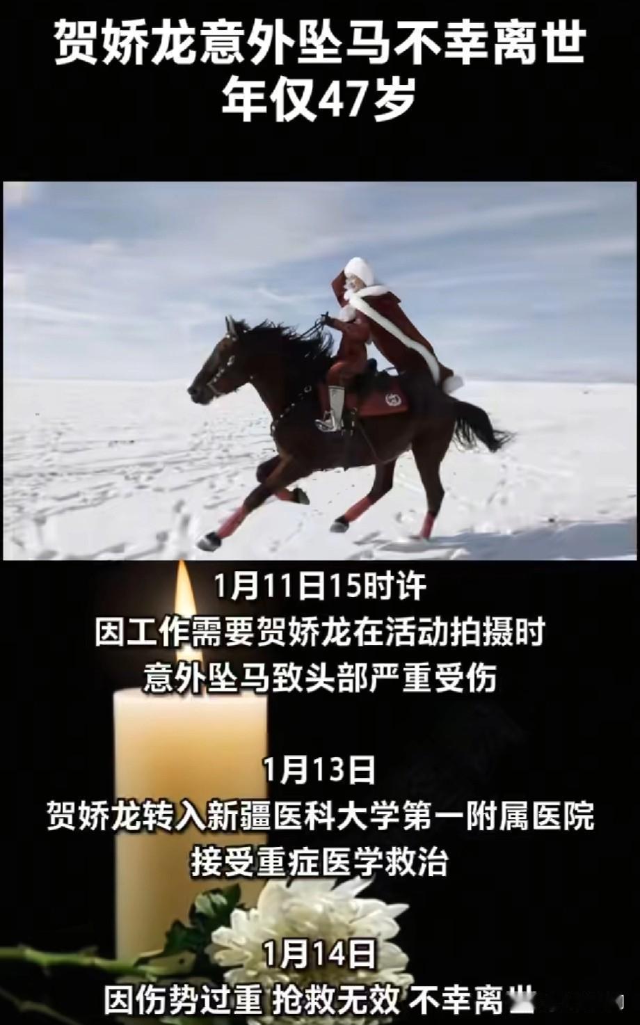 你们看这张照片，
贺娇龙骑的那匹深棕色马，
它的腿上是不是绑了些什么东西？颜色格