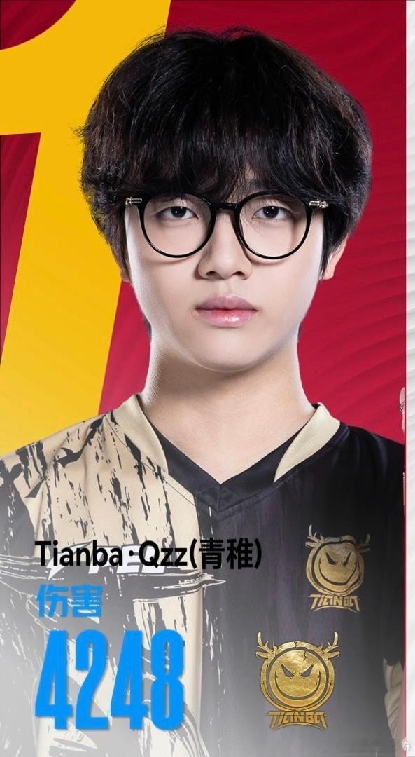 Tianba·Qzz（青稚）淘汰25、伤害4248，位列淘汰榜与伤害榜双榜首。澳