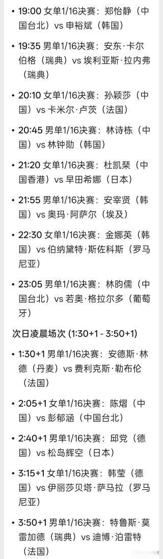 蒙彼利埃冠军赛今天完整赛程出炉，除了国乒的三场比赛外，外协也有几场值得关注的。