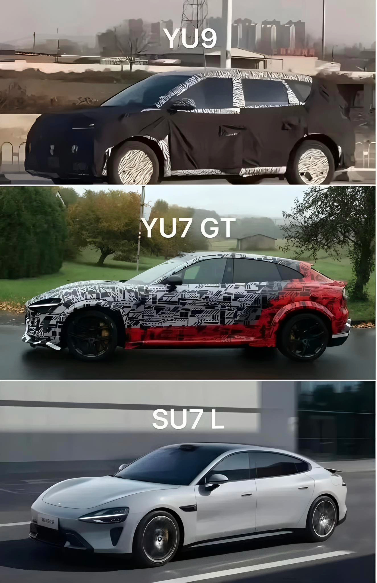 小米2026新车规划：YU9：商务SUV。YU7 GT：性能SUV。SU7 L：