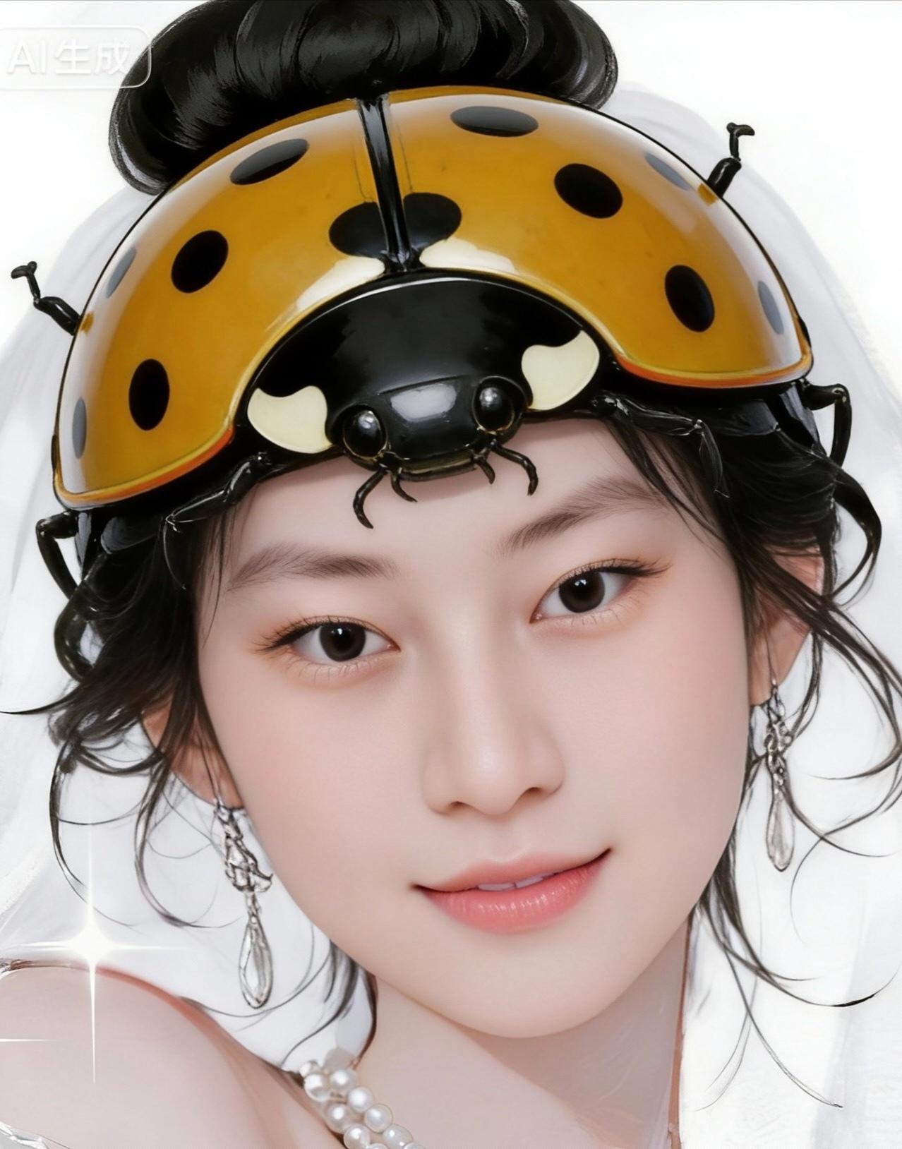 梦幻少女与瓢虫的奇妙结合，可爱又神秘！🌟✨