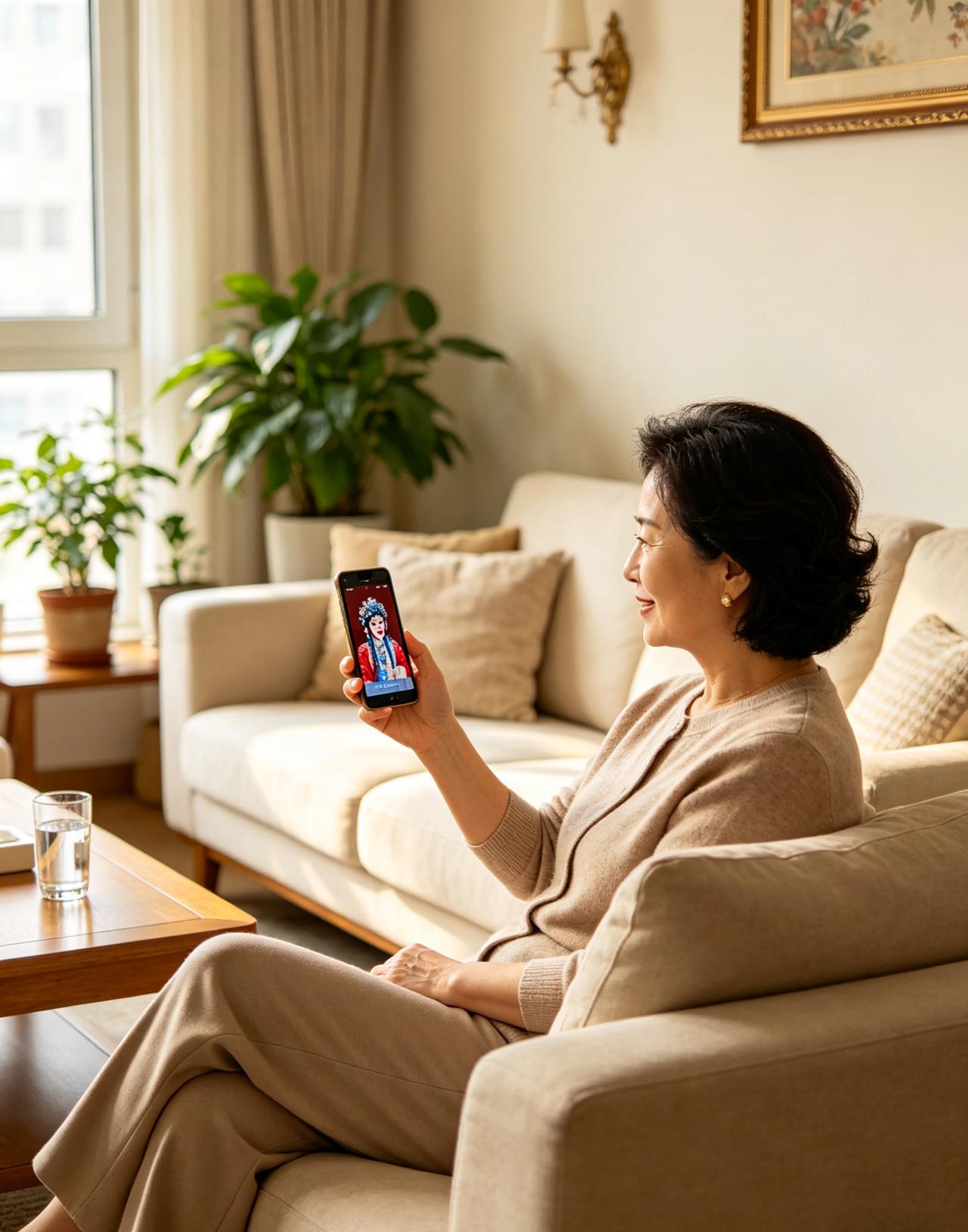 我活了48岁才懂，
原来最好的养生，
不是吃虫草，不是喝补品，
而是听京剧！
 