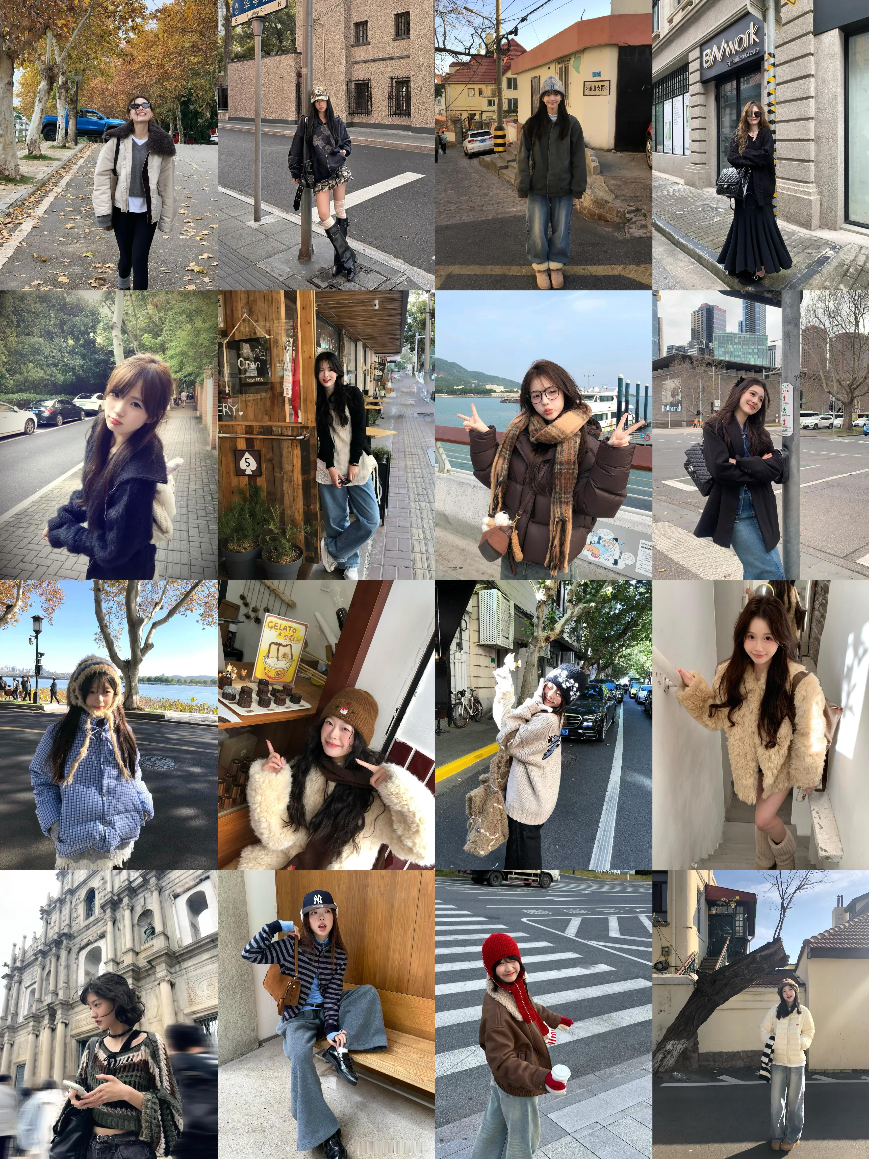 存一些街拍i人小幅度拍照姿势！（秋冬版） 