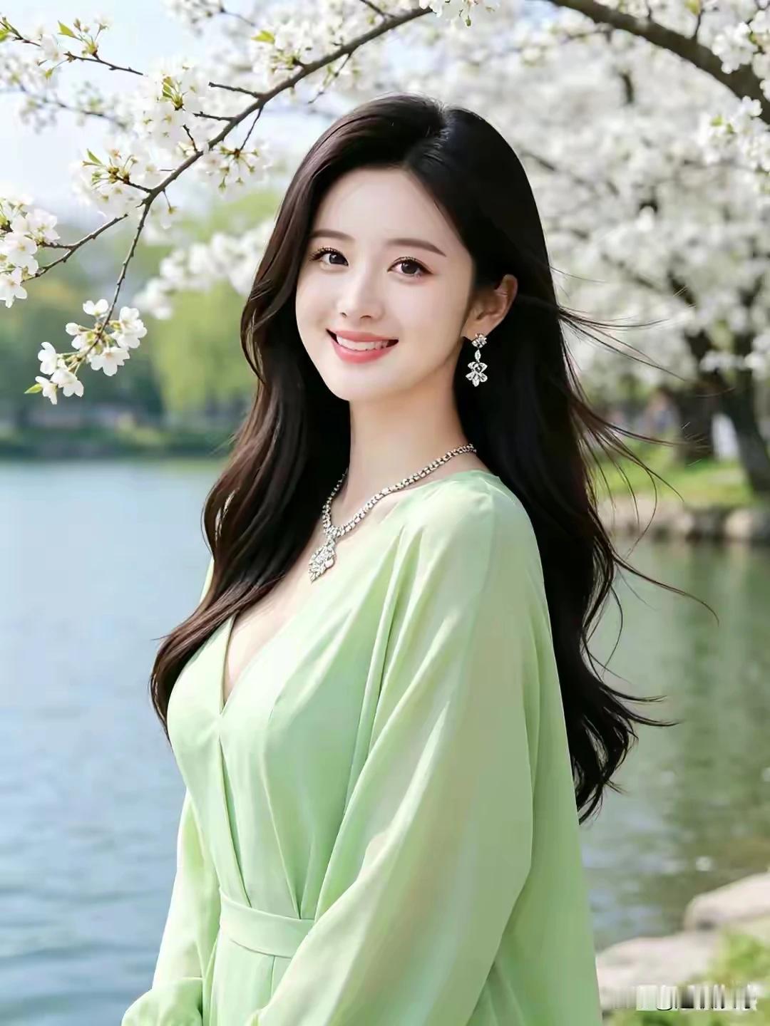 姑娘生得十分俏，
眉眼清纯身段妖。
岁月温柔人真好，
若娶贤妻在今朝。