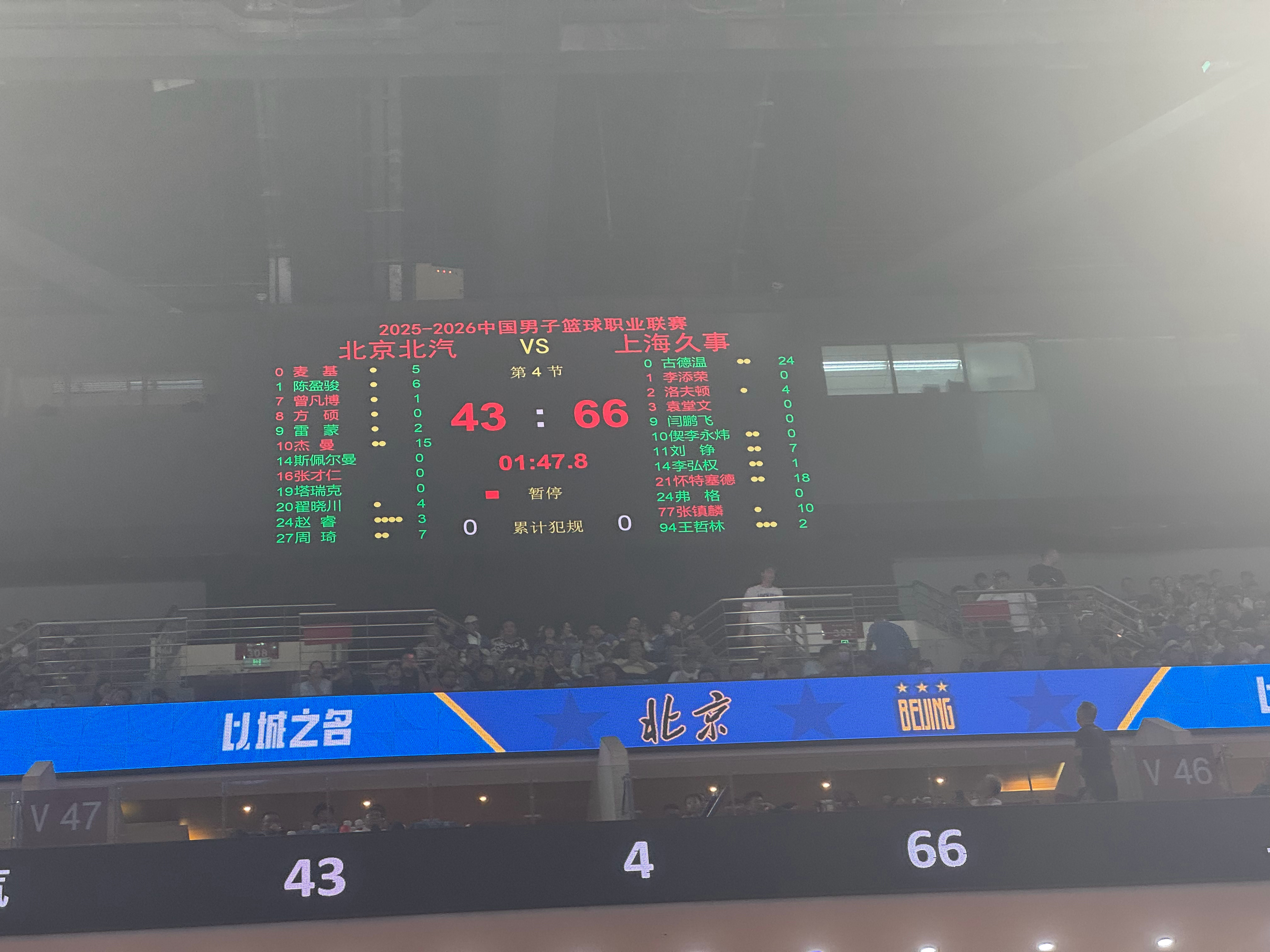 巨灵神之夜👹上海久事大鲨鱼上海男篮vs北京男篮