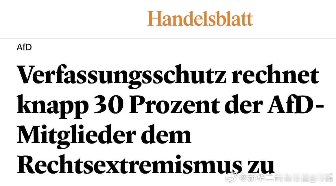 德国宪法保卫局将近30%的选择党（ AfD） 成员归咎于右翼极端主义。 ​​​