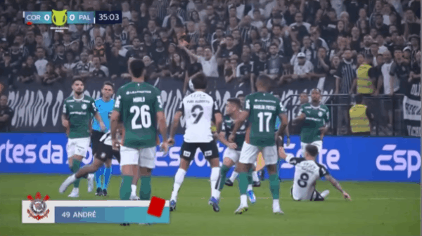 04月13日讯 26赛季巴西甲联赛第11轮，科林蒂安0-0互交白卷闷平帕尔梅拉斯