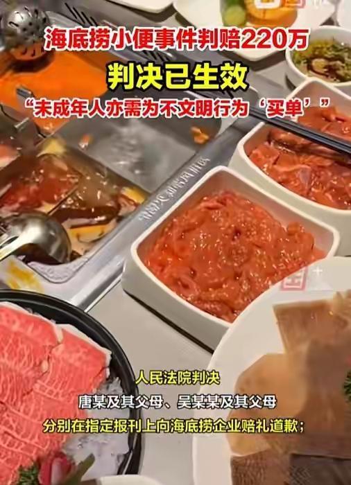 海底捞小便事件终于尘埃落定，220万赔偿的判决正式生效！那两个17岁的男孩彻底懵