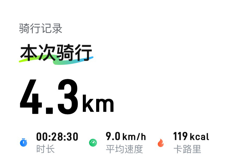 打卡，骑行一半下雨啦
