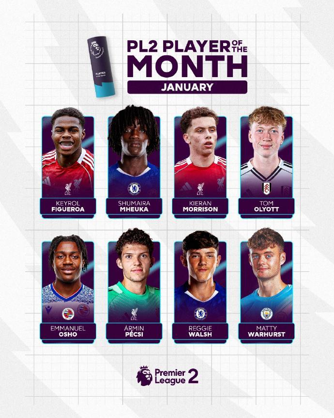 利物浦青训 恭喜莫里森当选英超U21联赛1月最佳球员，上一位获此殊荣的是2年前的