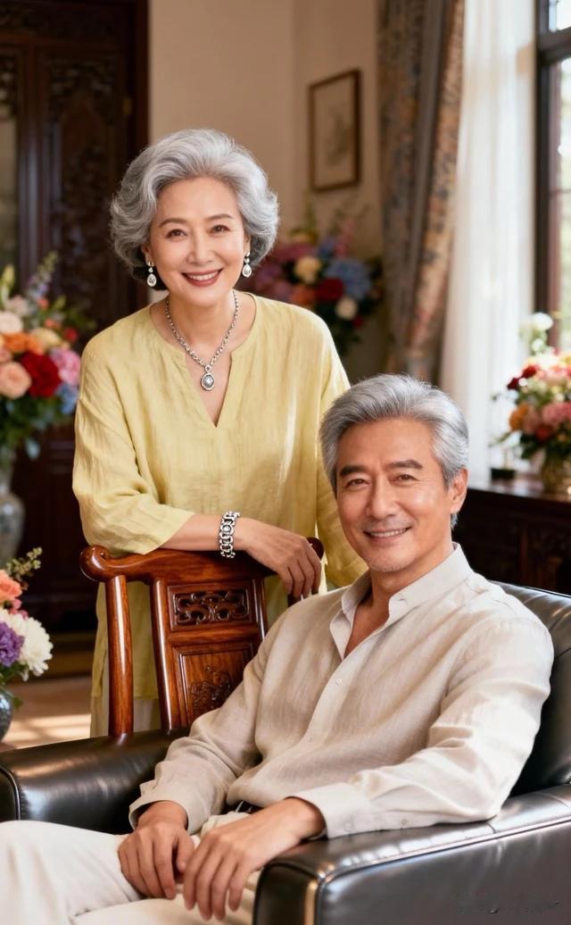 结发相知数十春，
温柔相待不离分。
满堂笑语添吉运，
平安喜乐才是真。
