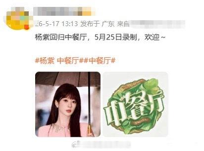 杨紫自己在线辟谣回归中餐厅她当时和王俊凯的综艺效果确实挺好的网传杨紫回归中餐厅录
