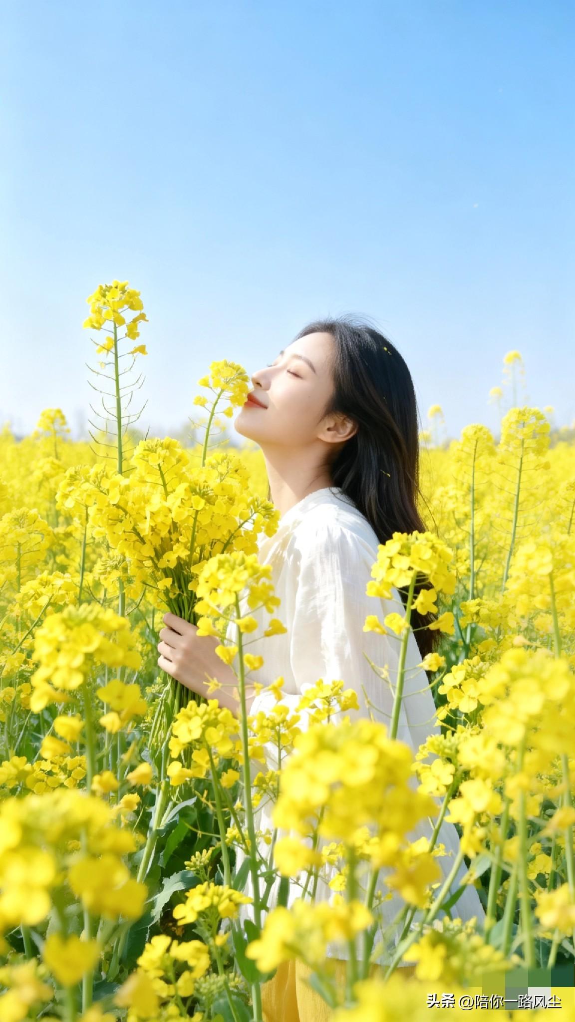 人间三月天，怎能少得了油菜花的花海？


远远望去，一大片一大片的，朵朵早已绽放