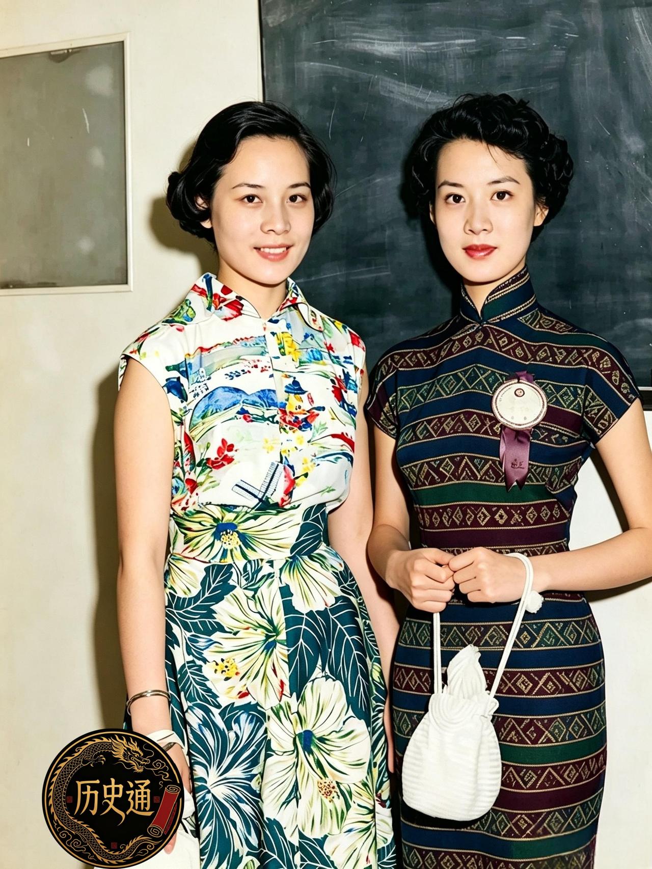 这是蒋家第三代掌上明珠蒋孝章与五六十年代香港第一美女尤敏在一起。作为蒋家第三代中