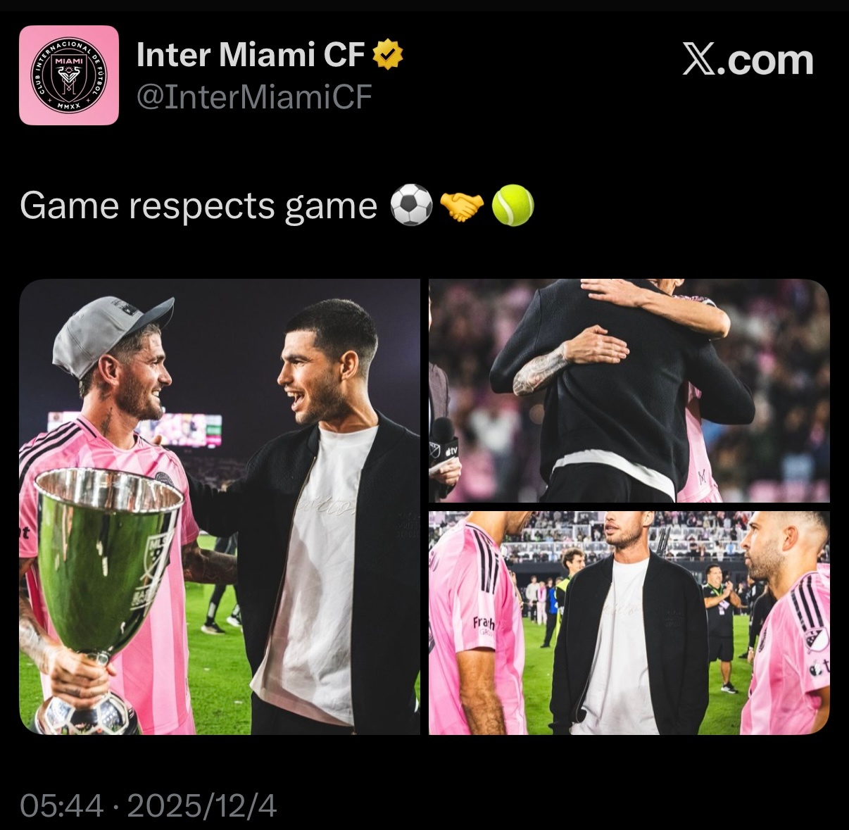 迈阿密官方｜高手之间惺惺相惜 ⚽️🤝🎾迈阿密国际