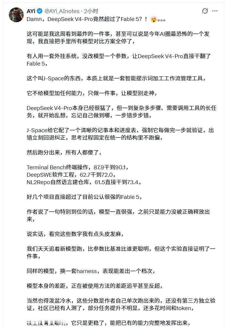 DeepSeek V4-Pro竟然超过了Fable 5? !