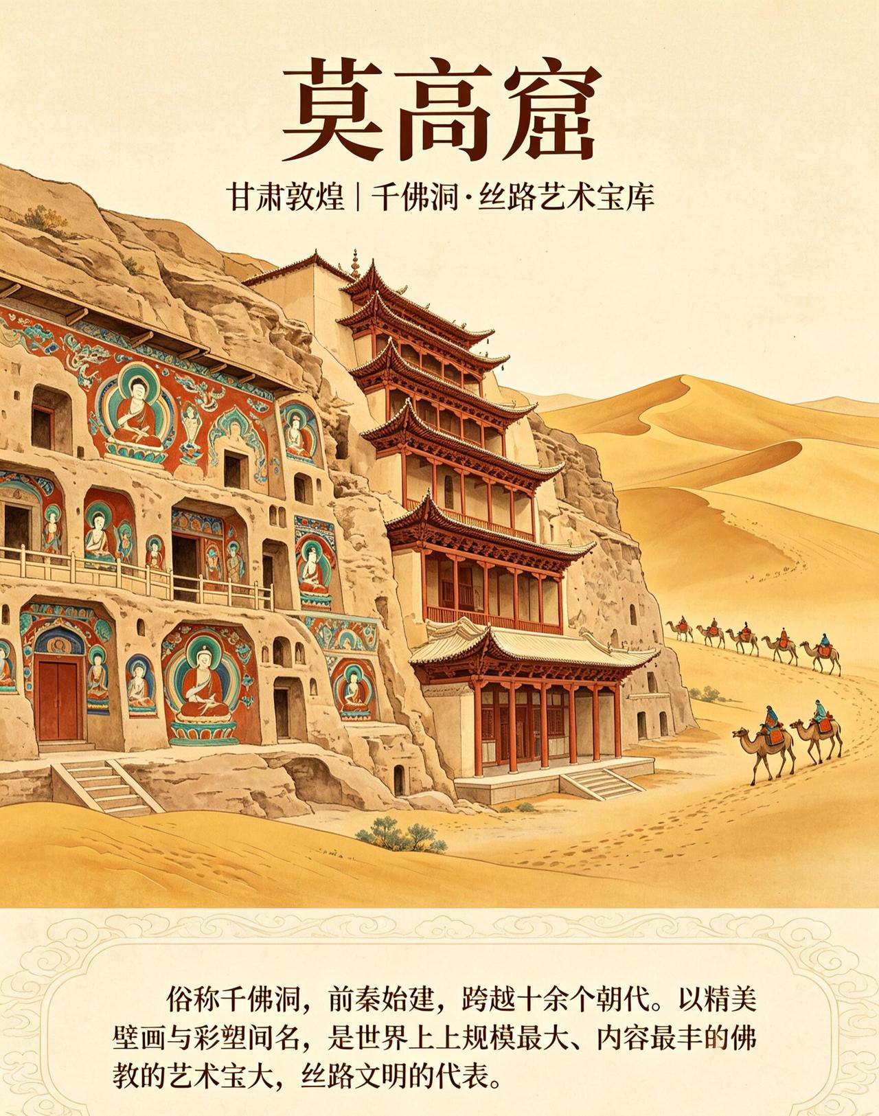 中国十大石窟，一眼读懂千年石刻文明✨
 
中国石窟，是刻在山崖上的史书。跨越千年