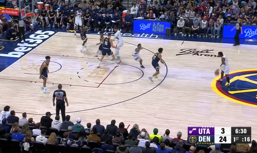 爵士被打懵了，3比24落后于掘金 