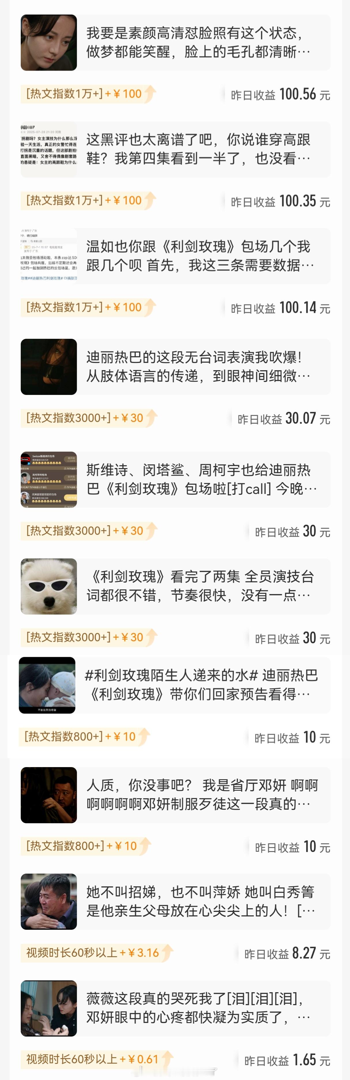发财了发财了，发迪丽热巴《利剑玫瑰》发财了[捂嘴哭][捂嘴哭][捂嘴哭]大家都来