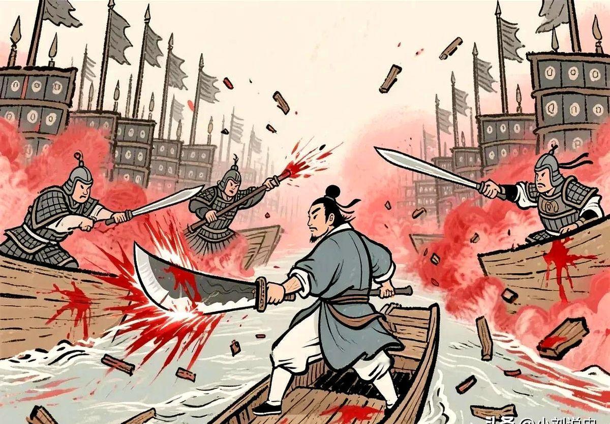 张定边一枪挑到朱元璋鼻尖，只差半尺，天下差点换人。
他为什么敢三船闯阵？
因为陈