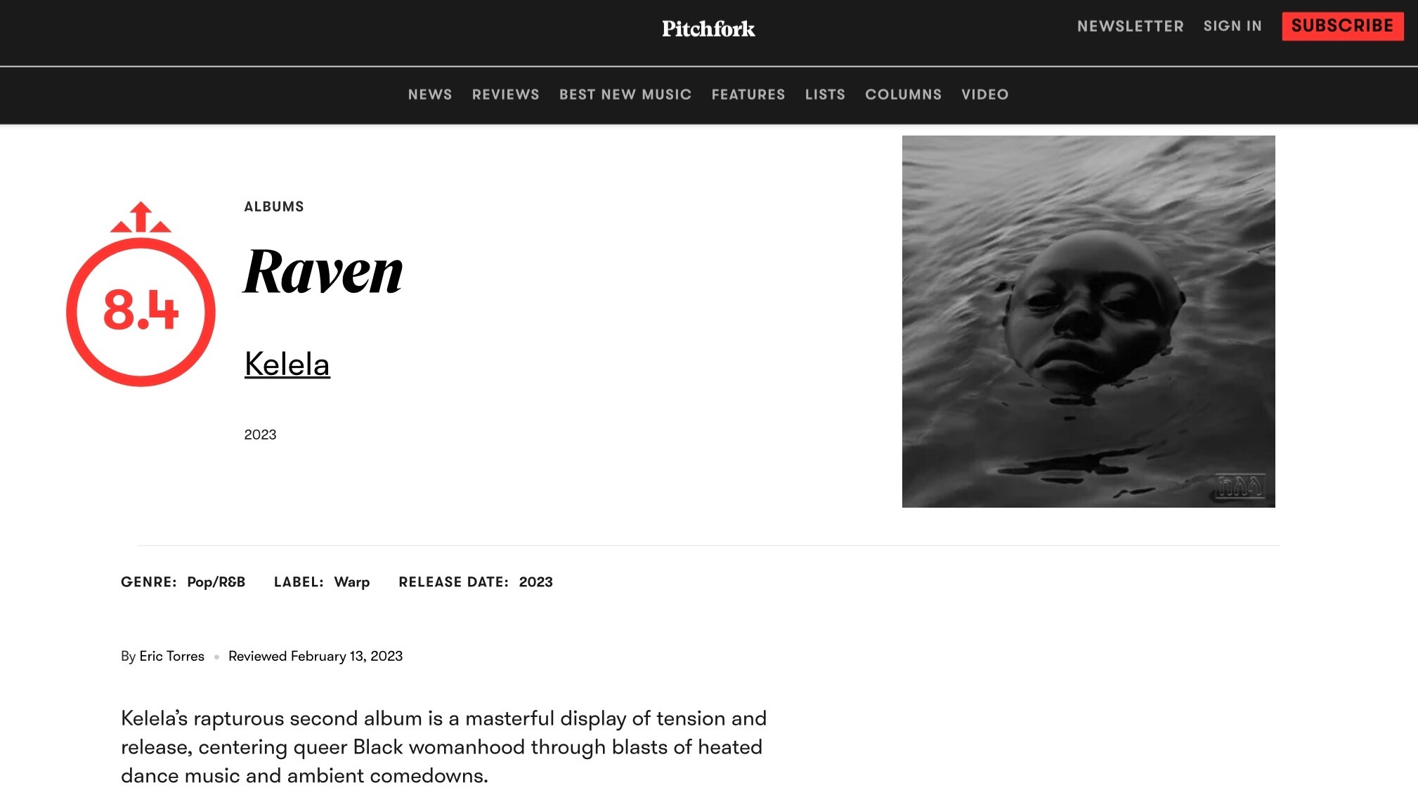 【乐评历史】乐评机构 Pitchfork 为 Kelela各专辑评分及红标单曲一