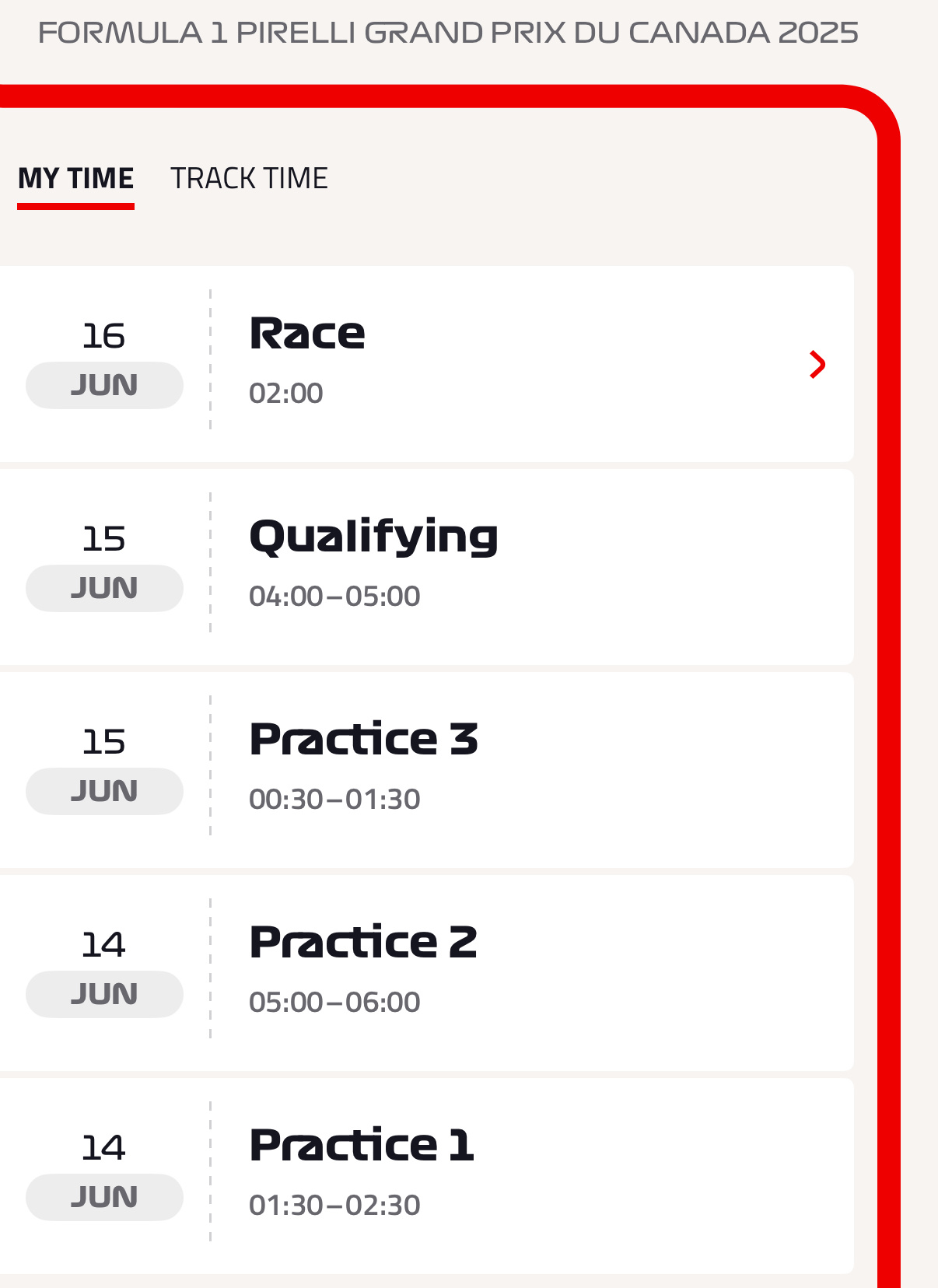 F1 提醒：下周末F1加拿大大奖赛，又要熬大夜了😪2025F1加拿大大奖赛 ​