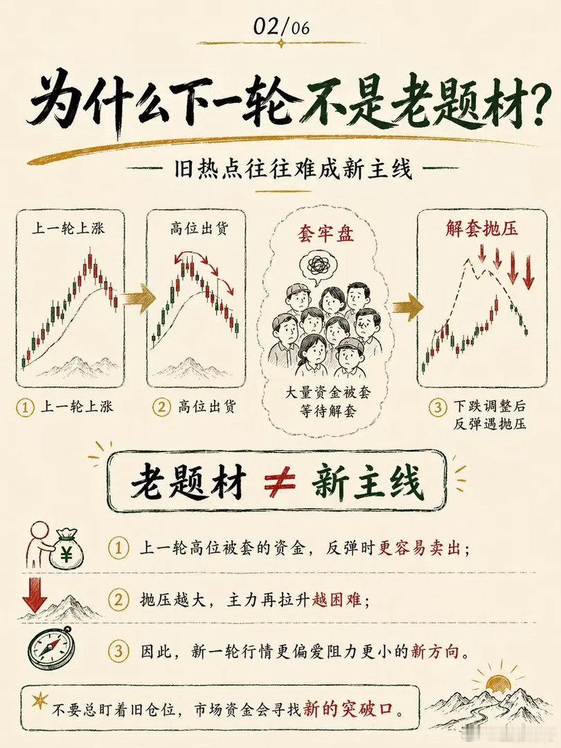 市场轮动的真相：别困在旧热点里等待解套不少投资者都遇到过这样的困境，手里攥着曾经