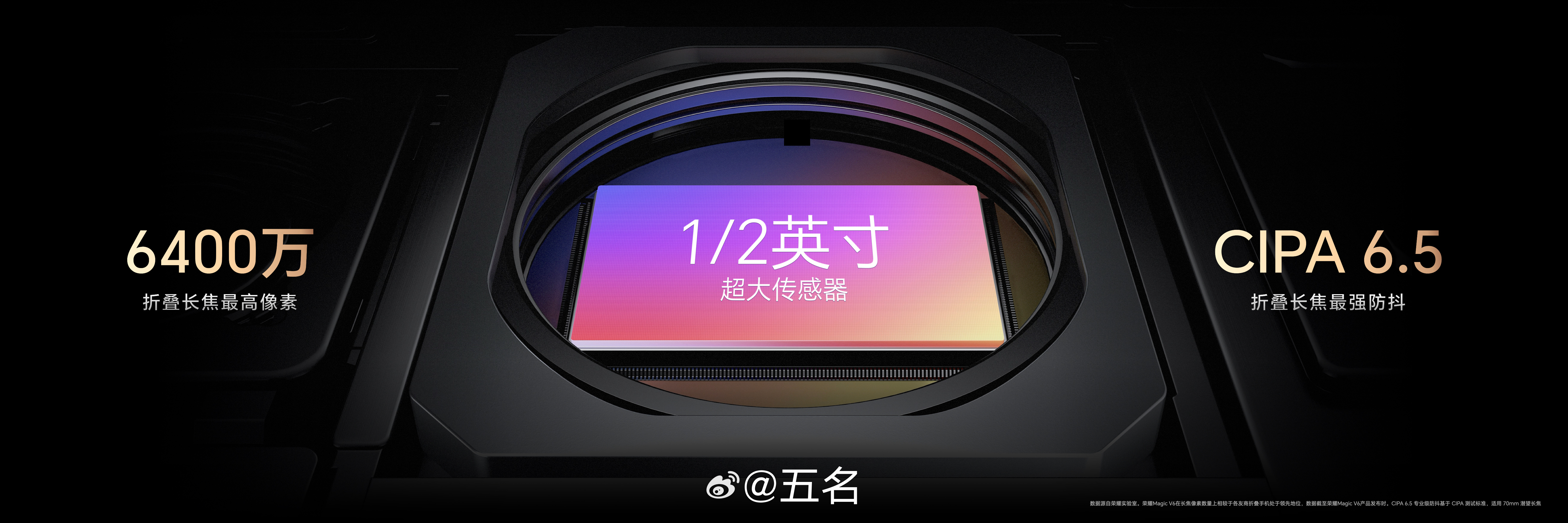 荣耀Magic V6 配备最强潜望长焦镜头，拥有 6400万折叠最高像素，配合1