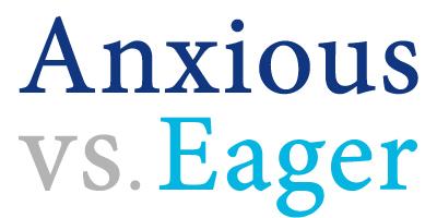 eager及 anxious 
eager及 anxious是表示“渴望的”两个