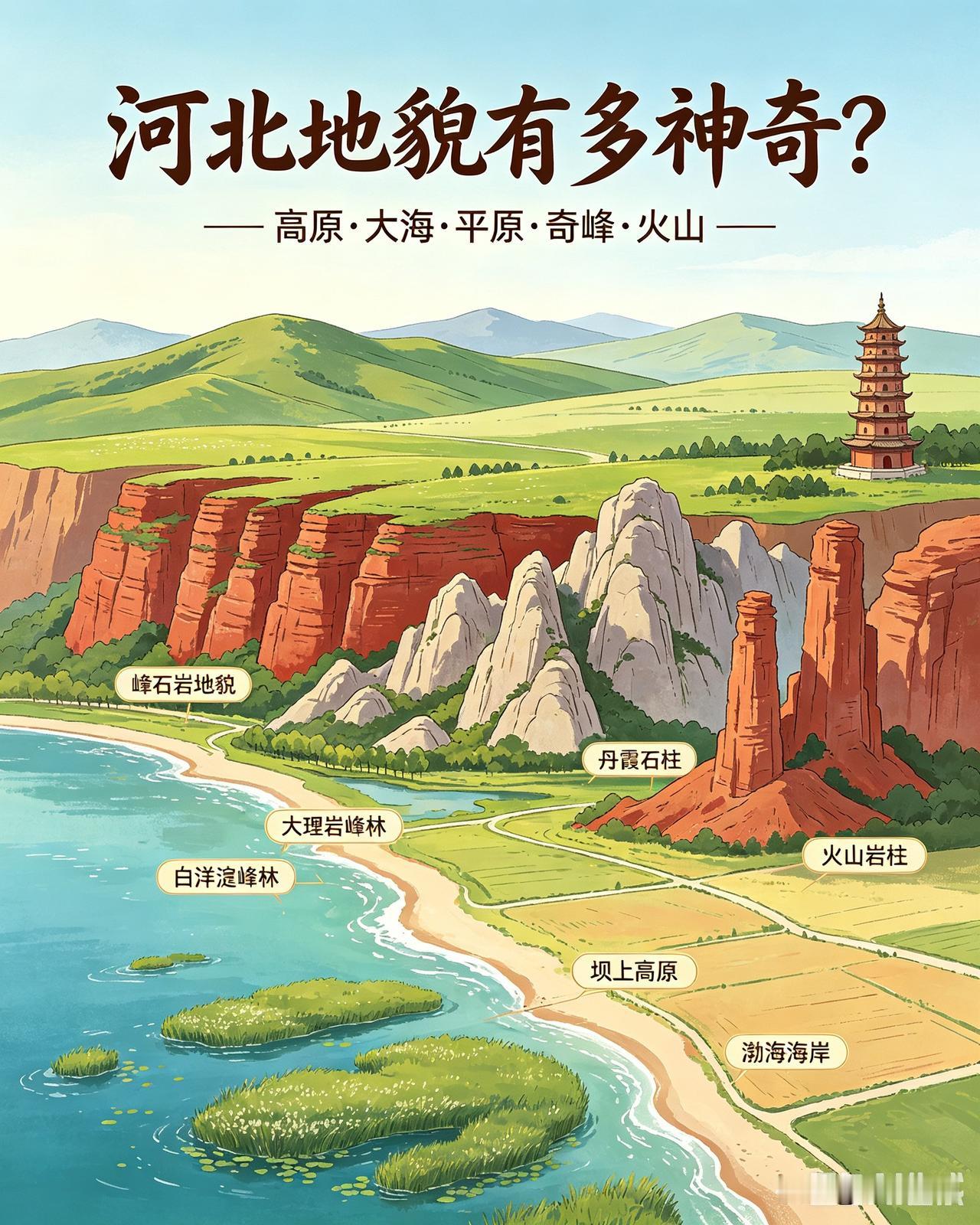 石家庄嶂石岩，直接以这里命名了嶂石岩地貌，和张家界、丹霞地貌齐名。层层红色绝壁连