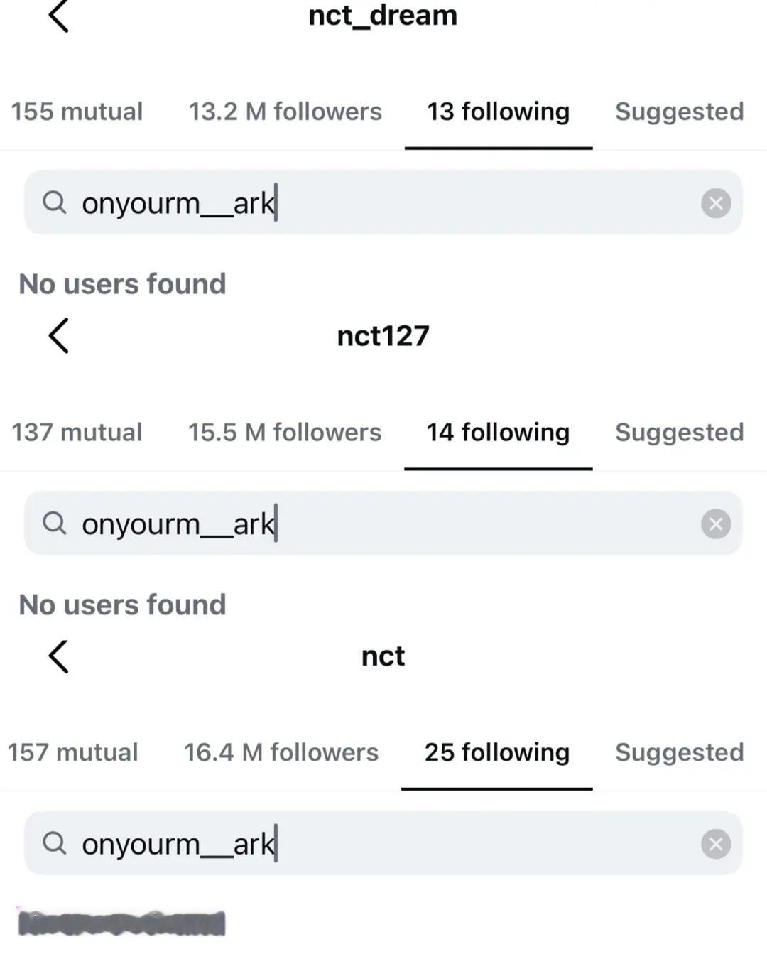 NCT已取关李马克 NCT ins各官号已取关李马克 