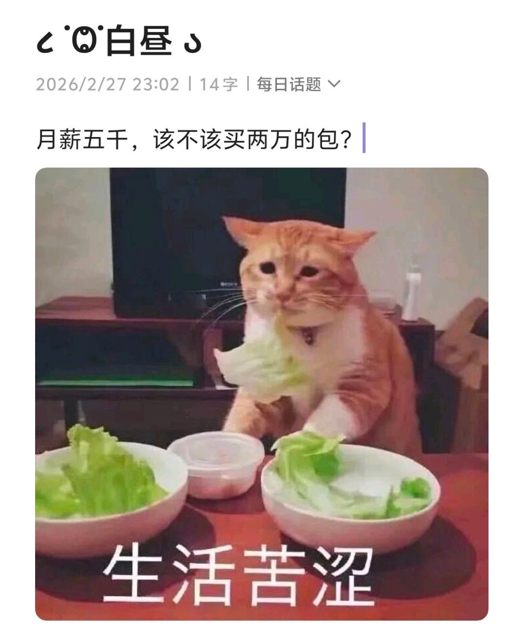 你觉得月薪五千，该不该买两万的包？ 