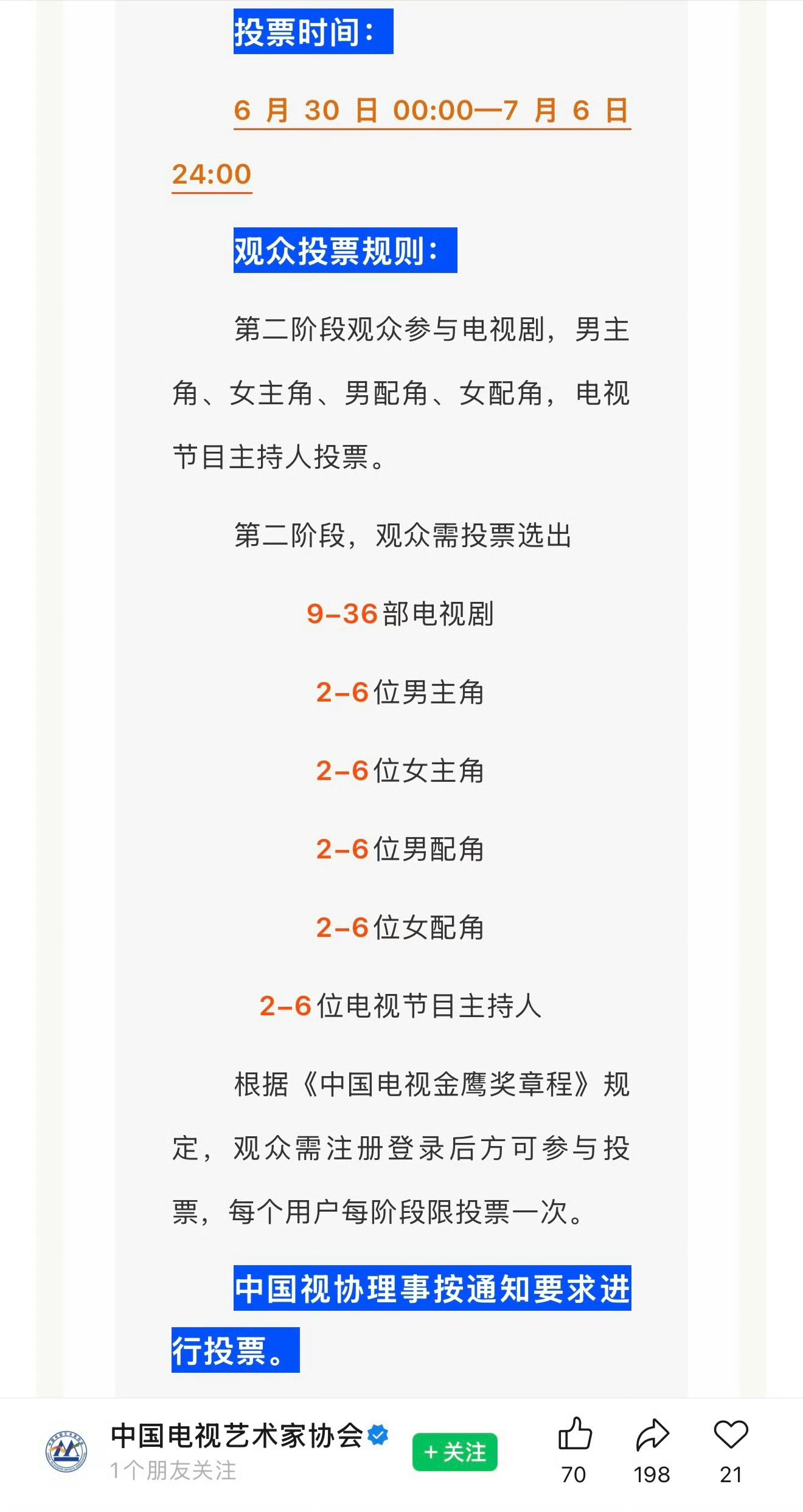 金鹰第二轮时间已改  准备准备 6 月 30 日 00:00-7月6日24:00