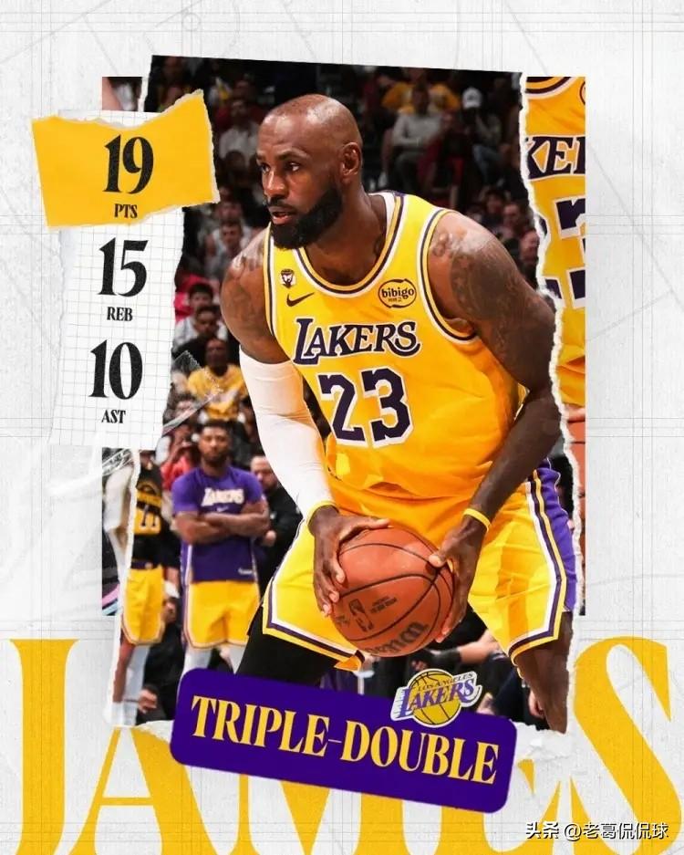 湖人官方真是太重视二当家詹姆斯了！在今天湖人客场以134：126战胜热火的赛后，