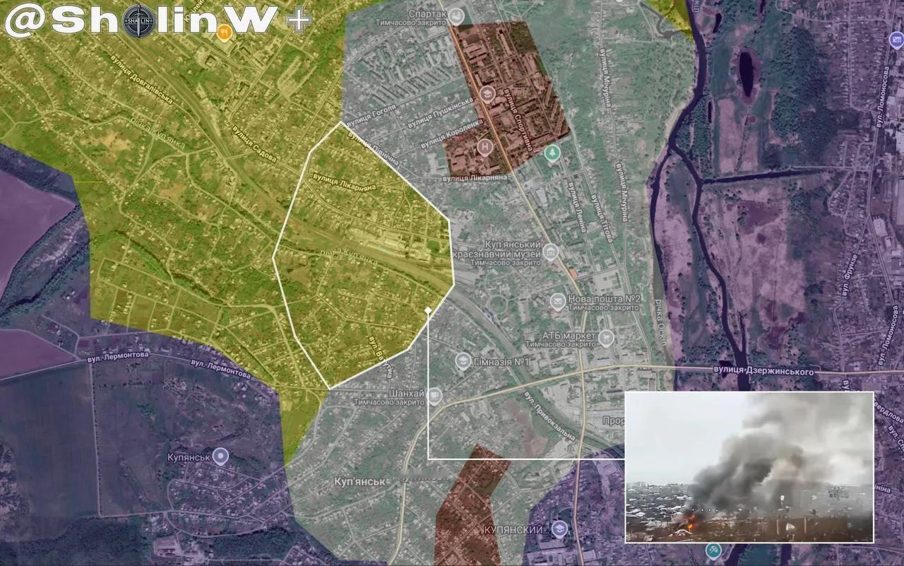 根据沙林频道今日报道：乌克兰军队在库皮扬斯克城区，又有新的进展。看来，俄罗斯人在