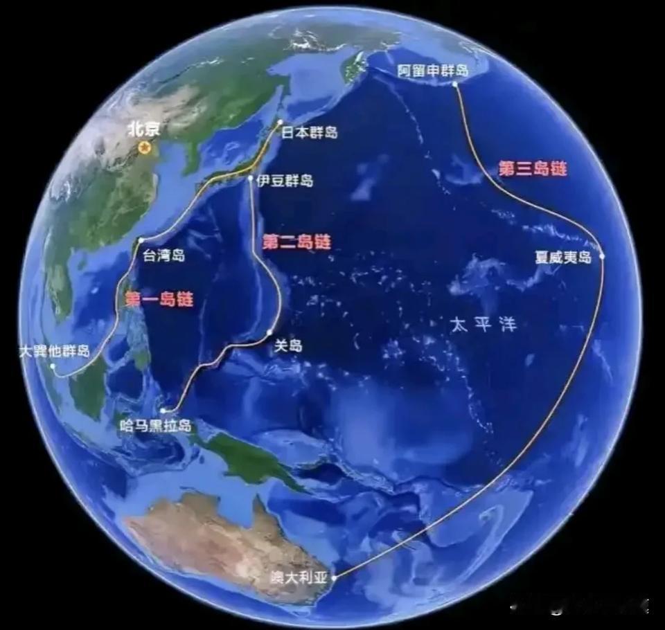 当年没实力，看着岛链真的是毫无办法！一条还不够，居然还放了三条岛链，完全就是要困