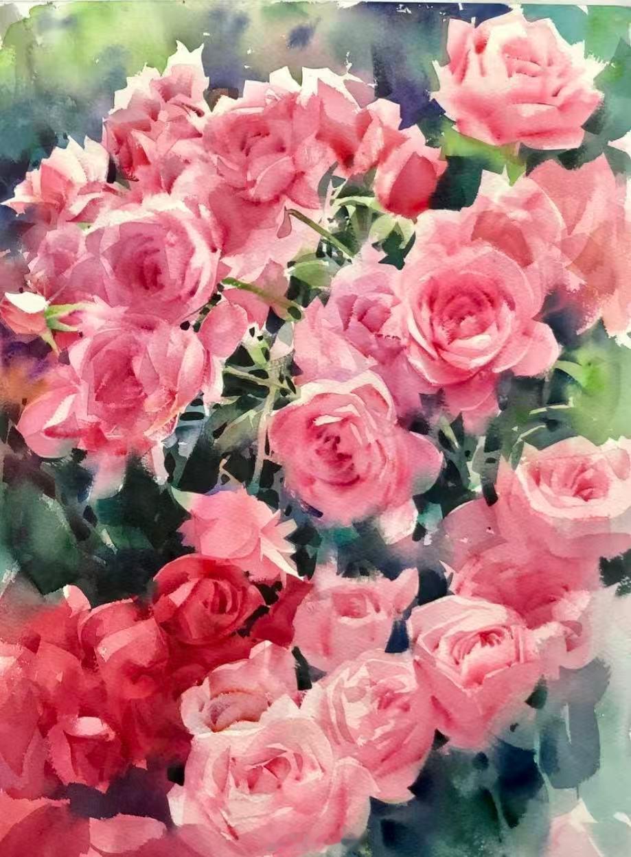 泰国水彩画家Adisorn Pornsirikarn，以浪漫动人的花卉作品闻名，
