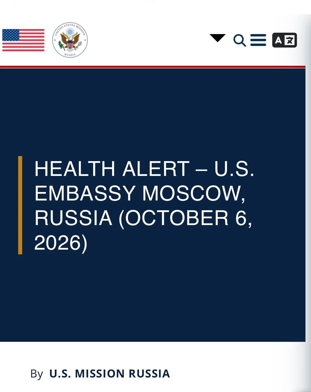 快讯｜因西伯利亚肺鼠疫疑云，美使馆警告在俄美国公民立即离境，与中国态度形成鲜明对