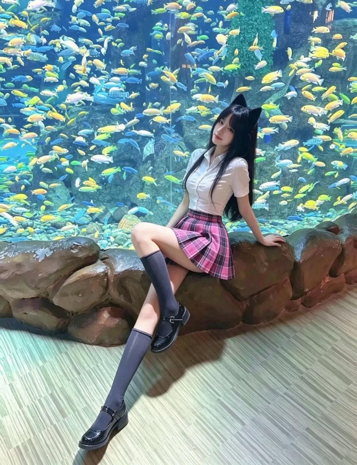 海底世界打卡🐠，被小鱼包围啦