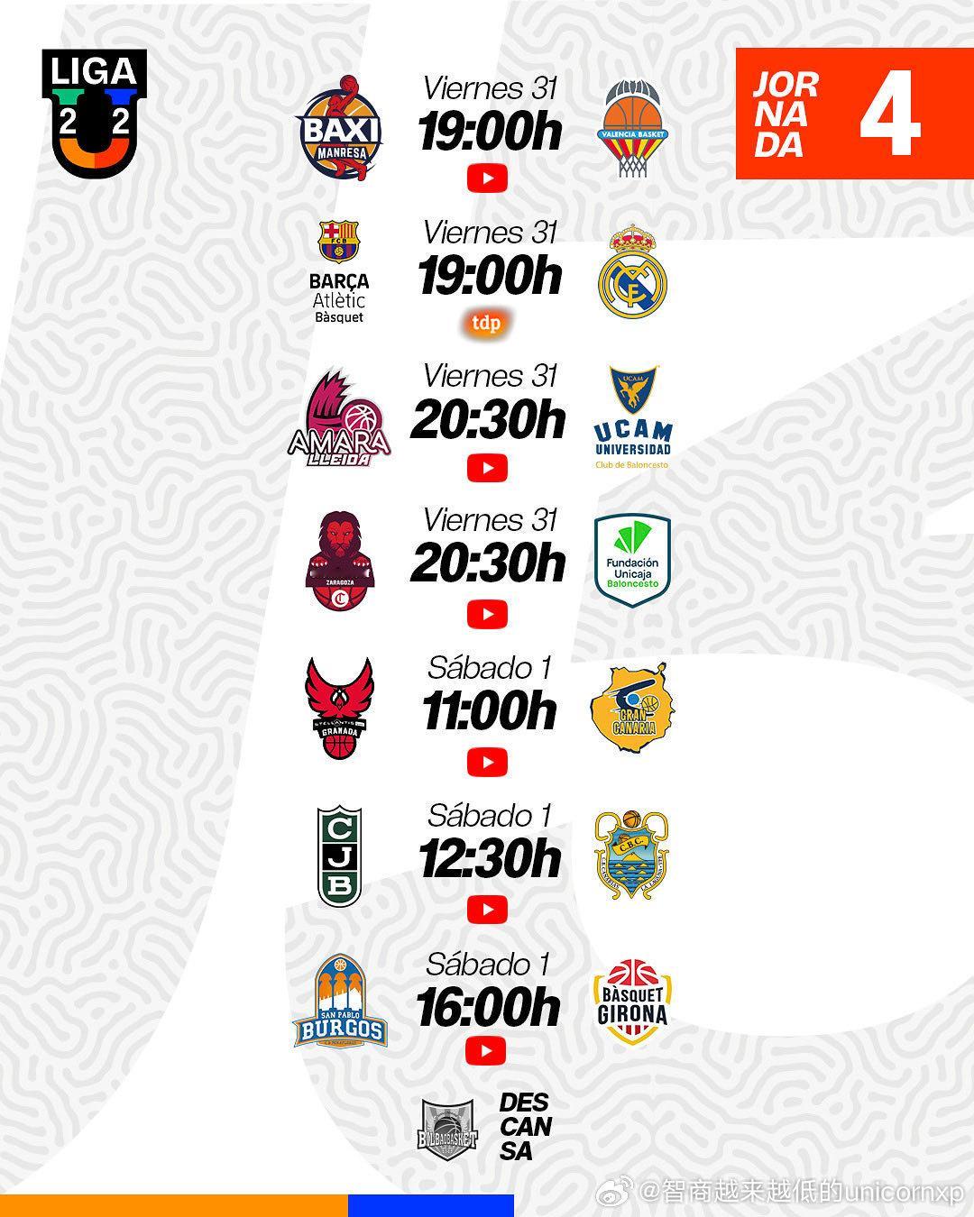 西班牙U22联赛第四轮凌晨开打，焦点战皇马vs巴萨，两位辽宁小将所在的毕尔巴鄂本