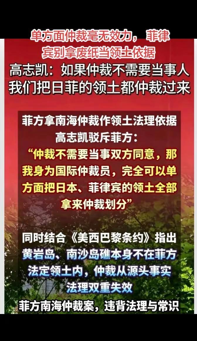 字字铿锵！高志凯一句话戳破荒唐逻辑，戳穿南海闹剧，主权绝不让步，南海非法仲裁根本